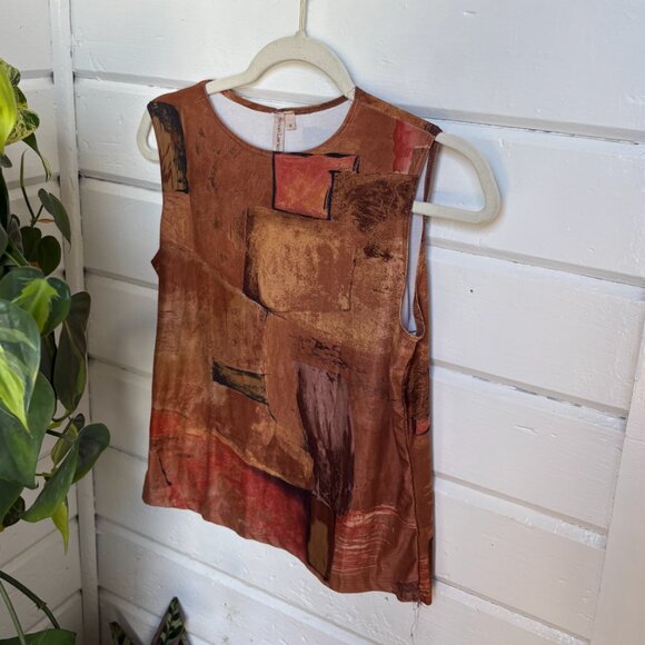 Vintage Susan Lawrence Printed Tank Top - Picture 1 of 6